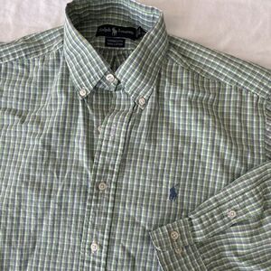 Ralph Lauren‎ Yarmouth Button Down Men's 15.5 32-33 Plaid 100%cotton I12